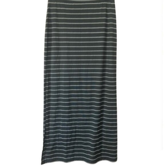 Eddie Bauer women's XS horizontal stripe maxi skirt jersey knit w/ slit NWOT - Picture 1 of 5